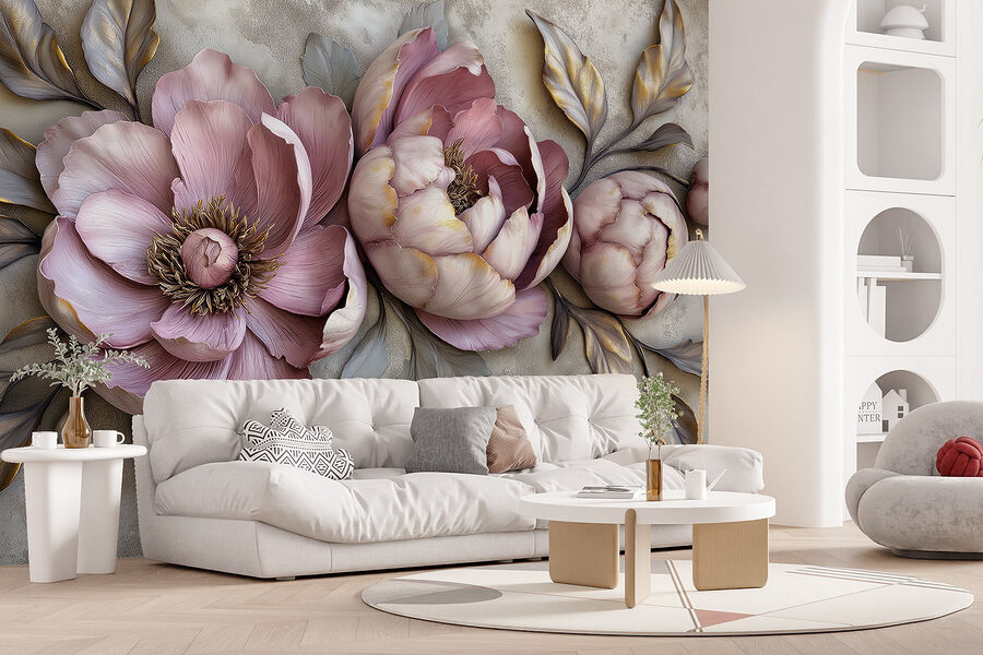 Groupe de fleurs avec feuilles Groupe de fleurs avec feuilles