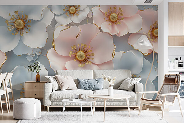 Groupe de fleurs blanches et roses Groupe de fleurs blanches et roses