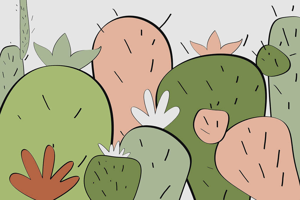 Groupe de cactus de formes différentes Groupe de cactus de formes différentes