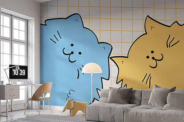 Chat bleu et jaune Chat bleu et jaune