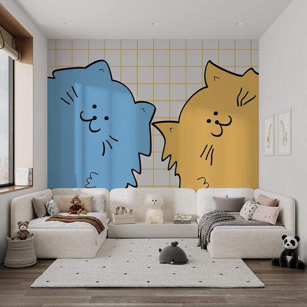 Chat bleu et jaune Chat bleu et jaune
