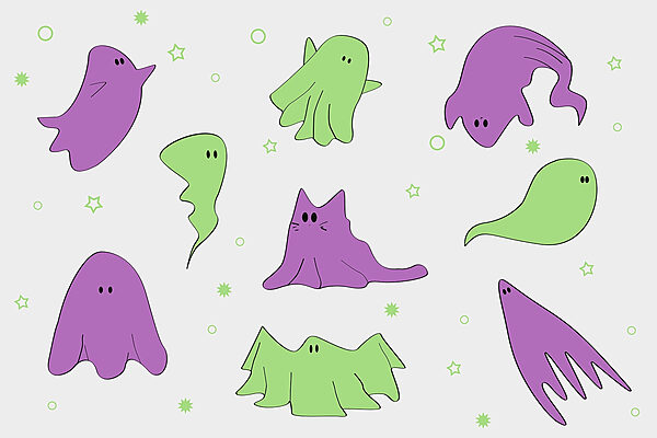 Ensemble de fantômes de dessins animés Ensemble de fantômes de dessins animés