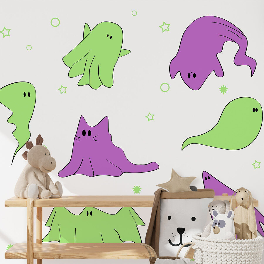 Ensemble de fantômes de dessins animés