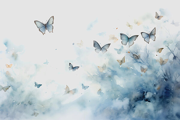 Groupe de papillons volant dans le ciel Groupe de papillons volant dans le ciel