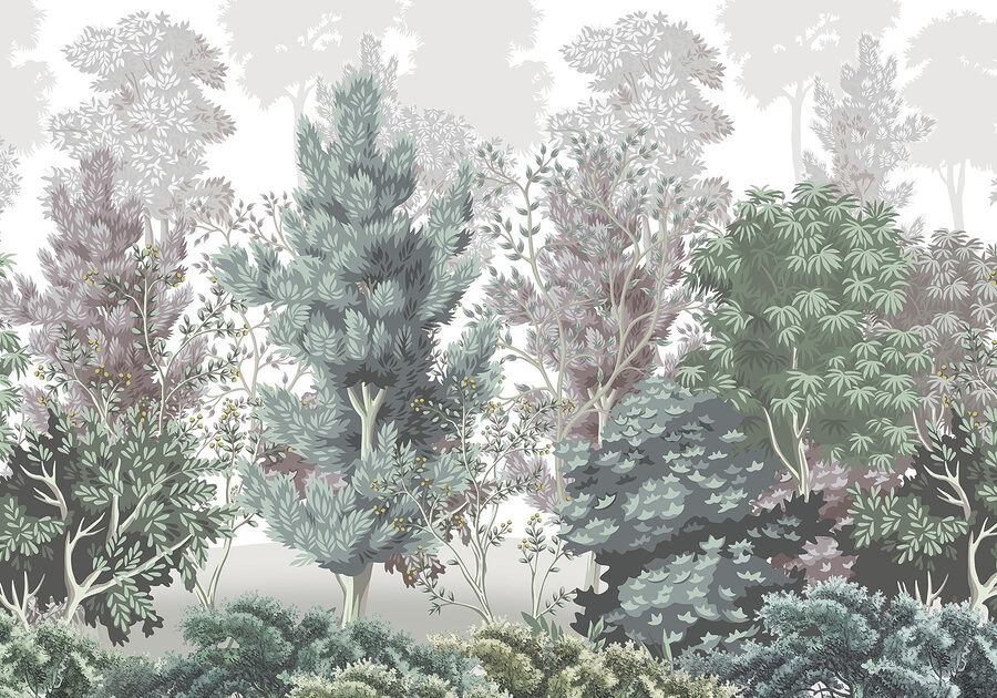 Groupe d'arbres et de buissons