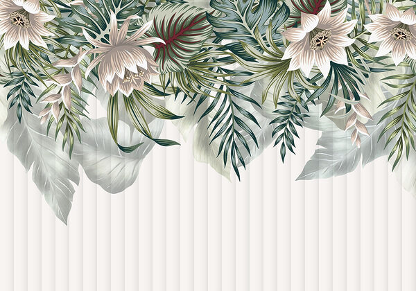 Gros plan sur des fleurs et des feuilles Gros plan sur des fleurs et des feuilles