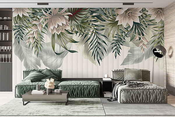 Gros plan sur des fleurs et des feuilles Gros plan sur des fleurs et des feuilles