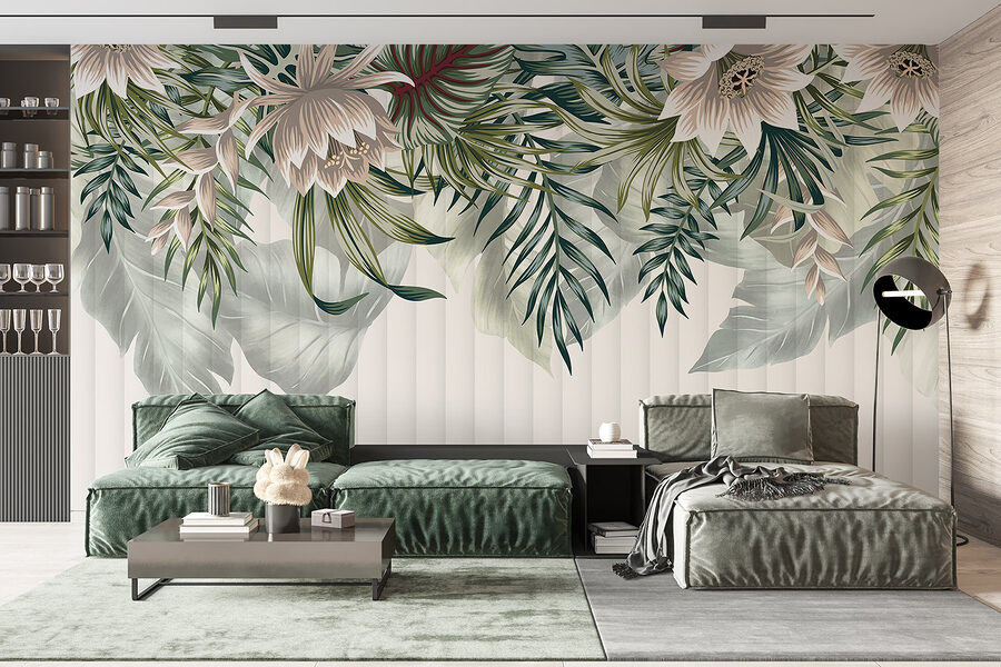 Gros plan sur des fleurs et des feuilles Gros plan sur des fleurs et des feuilles