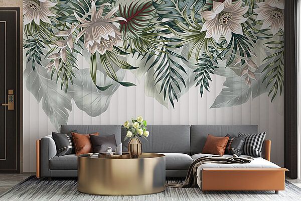 Gros plan sur des fleurs et des feuilles Gros plan sur des fleurs et des feuilles