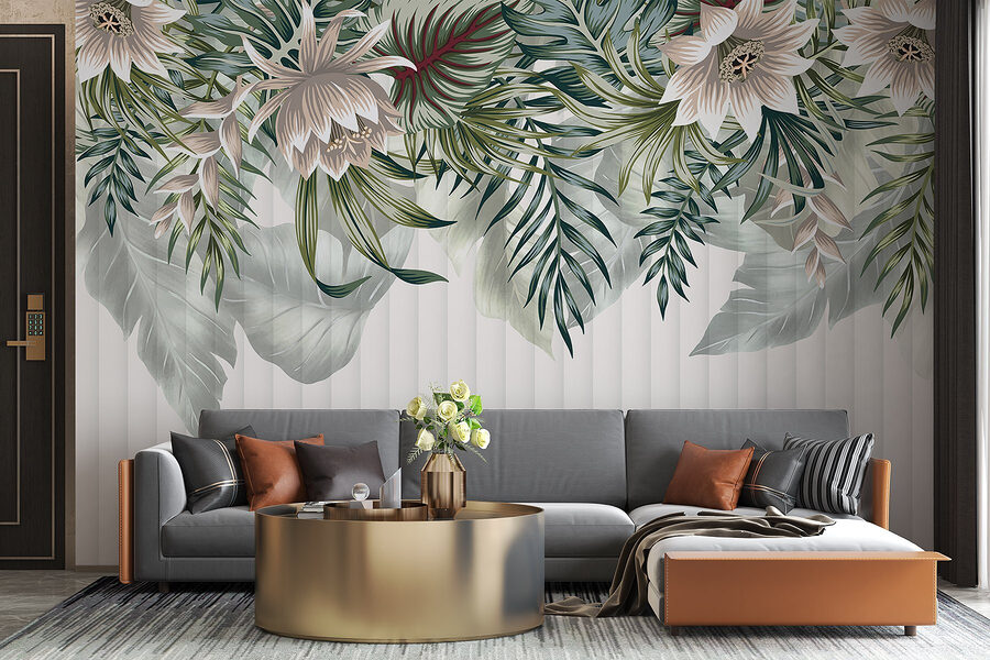 Gros plan sur des fleurs et des feuilles Gros plan sur des fleurs et des feuilles