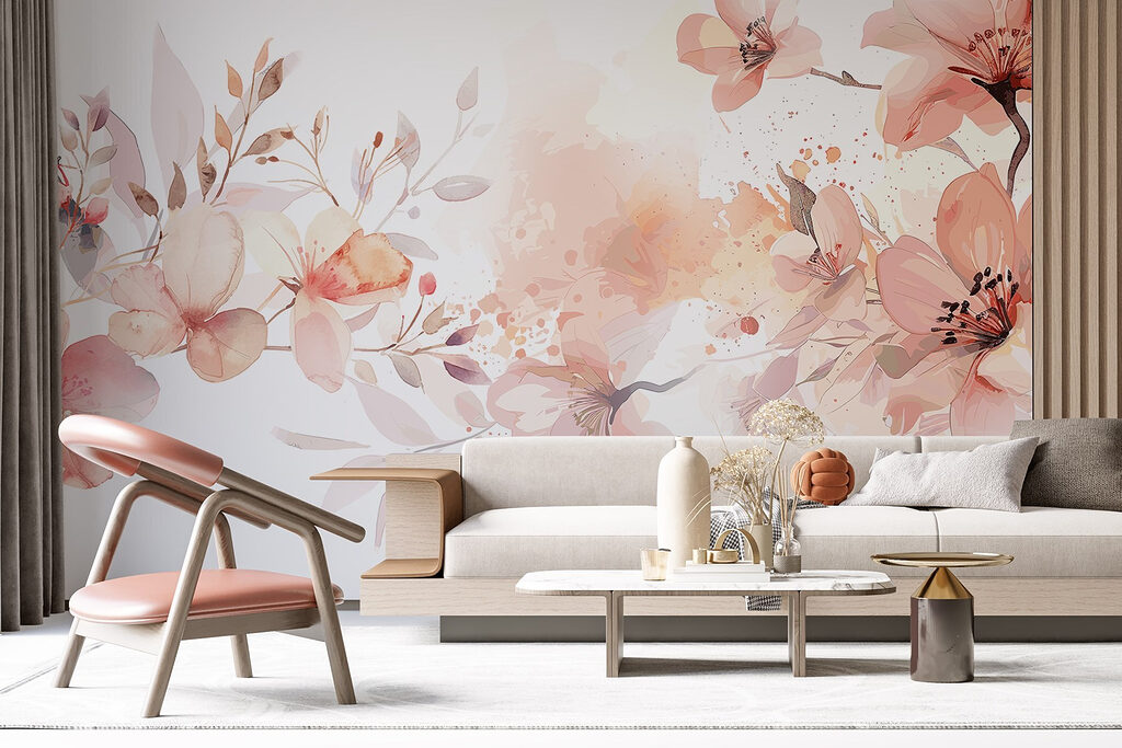 Painting of flowers and leaves