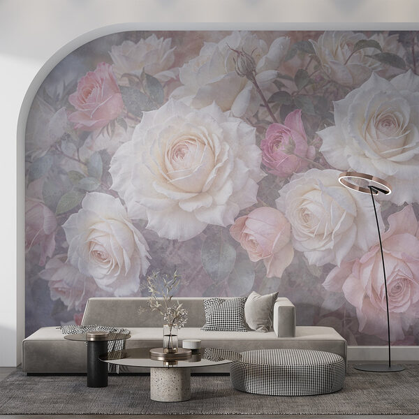 Groupe de roses blanches et roses Groupe de roses blanches et roses