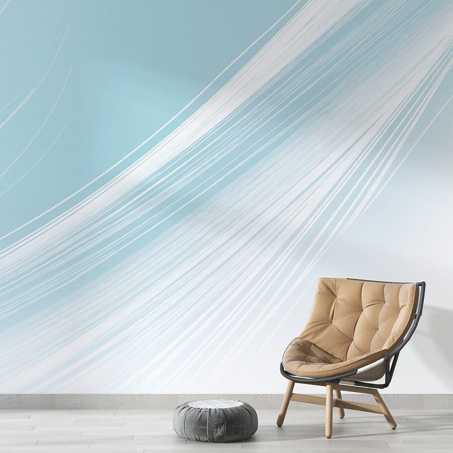 Lignes blanches sur fond bleu
