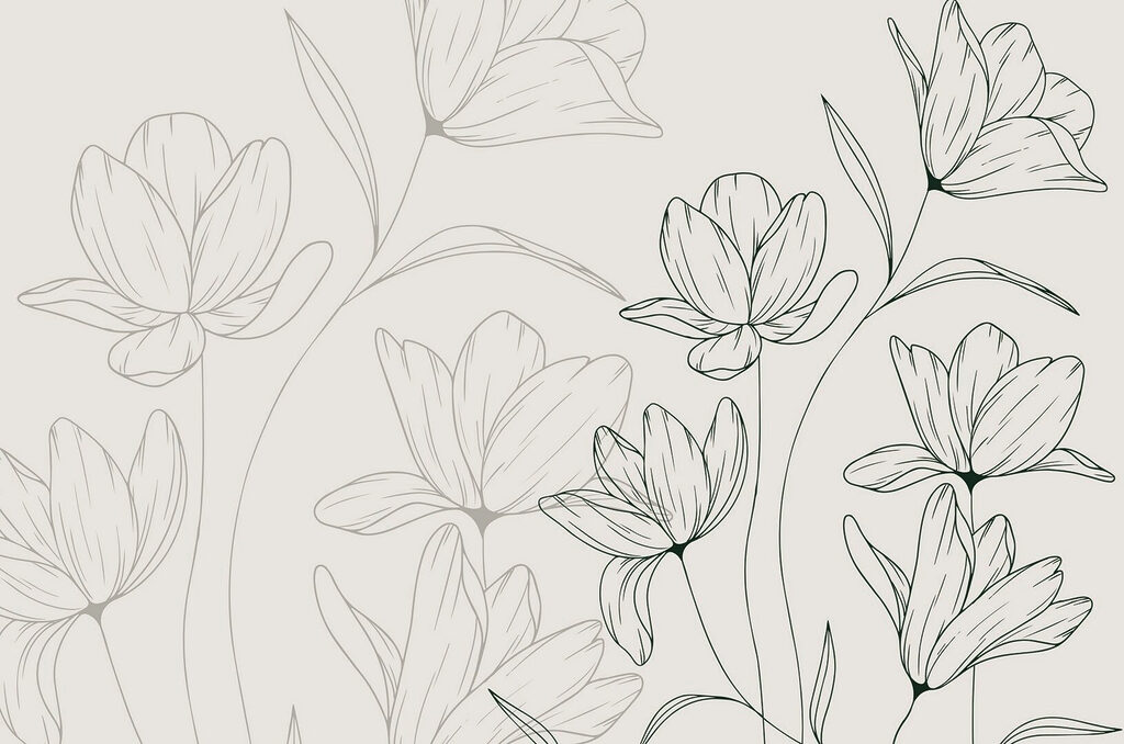 Dessin de fleurs sur fond blanc Dessin de fleurs sur fond blanc