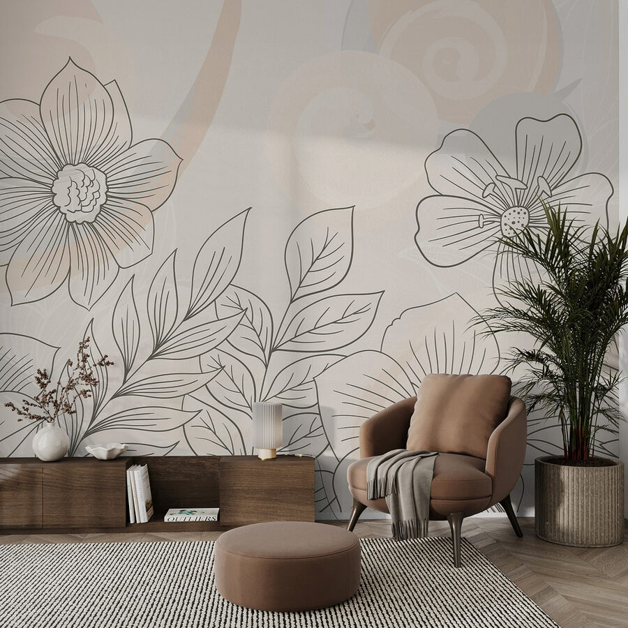 Dessin de fleurs et de feuilles