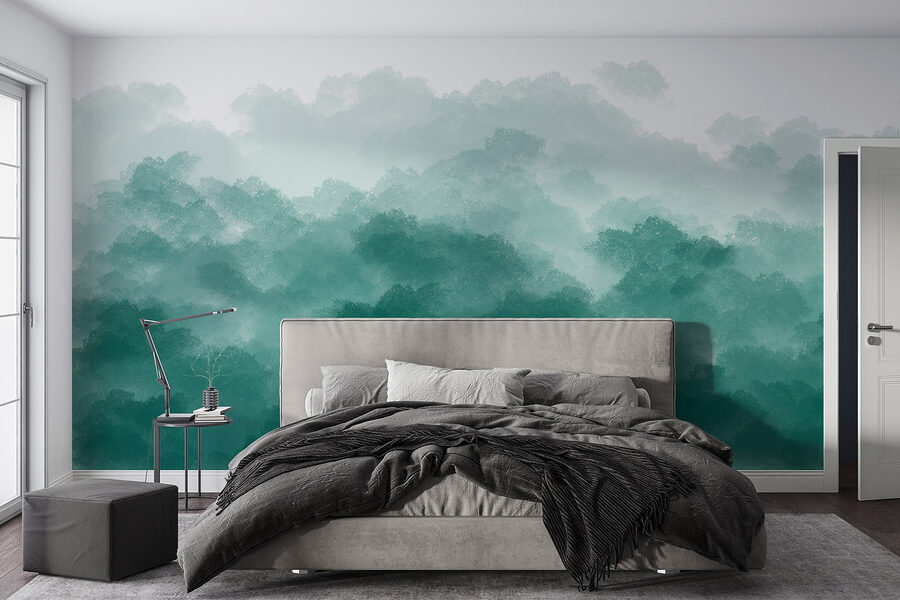 Ciel brumeux vert et blanc