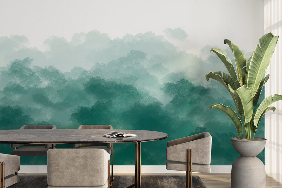 Ciel brumeux vert et blanc