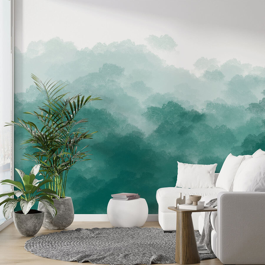 Ciel brumeux vert et blanc