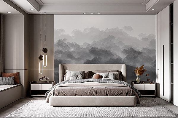 Black and white image of clouds