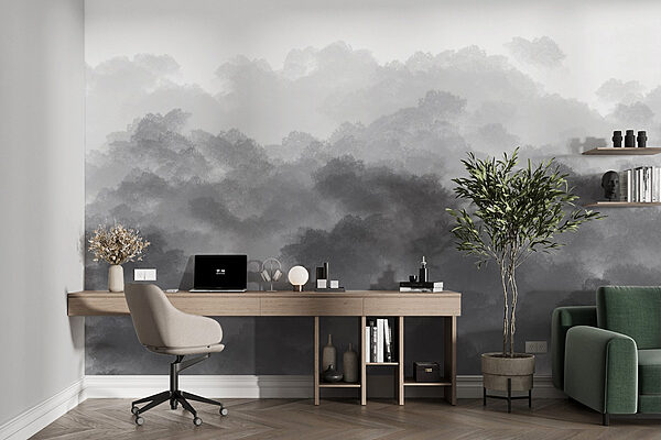 Black and white image of clouds