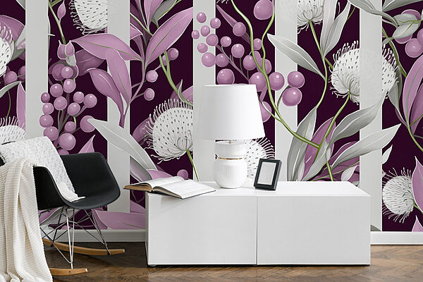Motif floral violet et blanc Motif floral violet et blanc