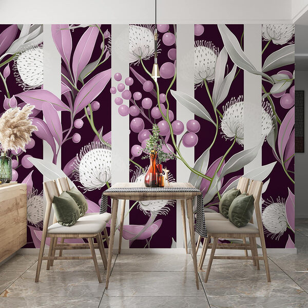 Motif floral violet et blanc Motif floral violet et blanc