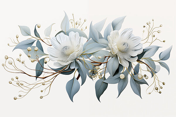 Fleurs et feuilles blanches Fleurs et feuilles blanches