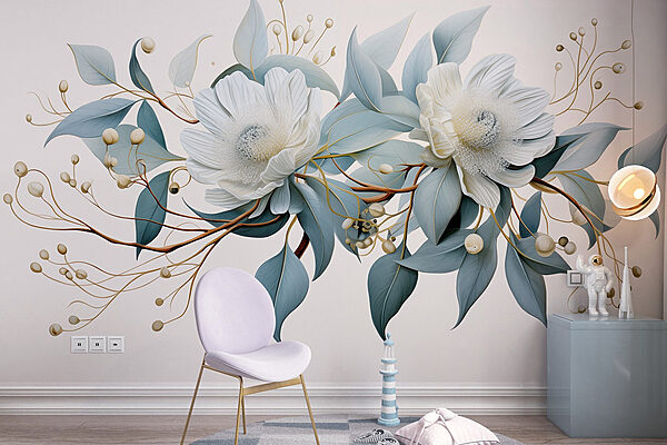 Fleurs et feuilles blanches Fleurs et feuilles blanches