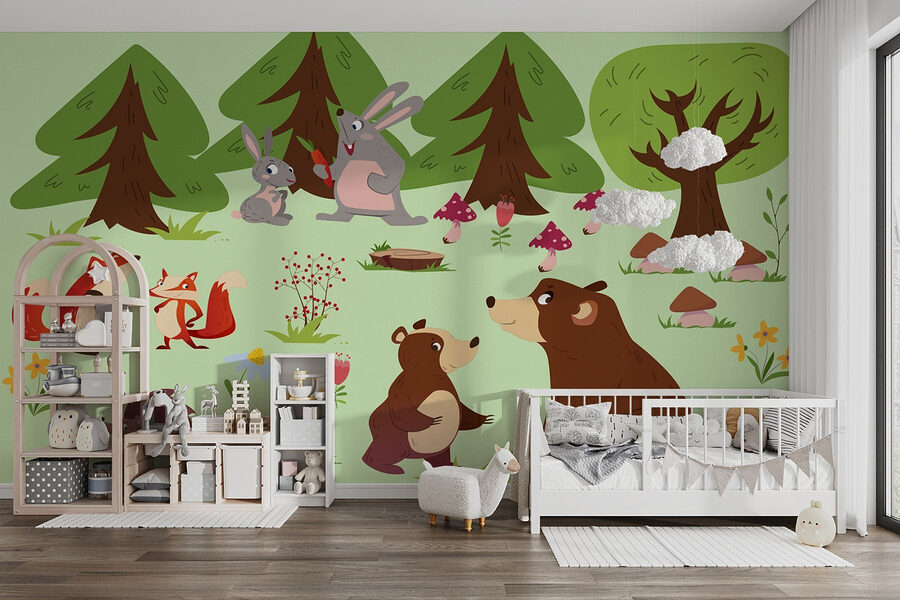 Groupe d'animaux dans les bois