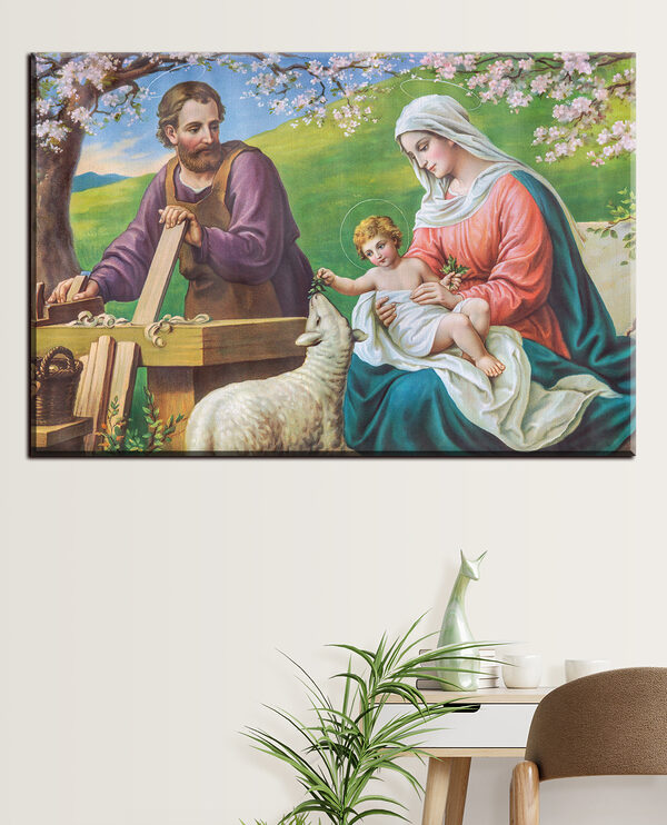 Peinture d'un homme et d'une femme tenant un bébé dans leurs bras Peinture d'un homme et d'une femme tenant un bébé dans leurs bras