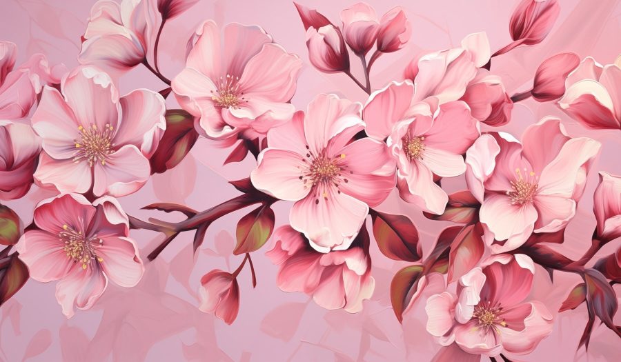 Des fleurs dans des tons roses doux
