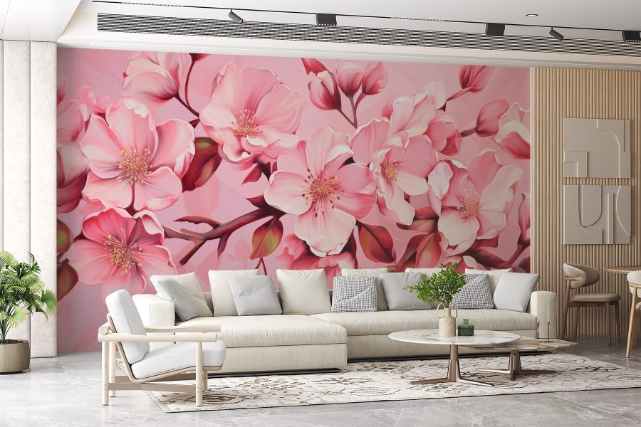 Des fleurs dans des tons roses doux