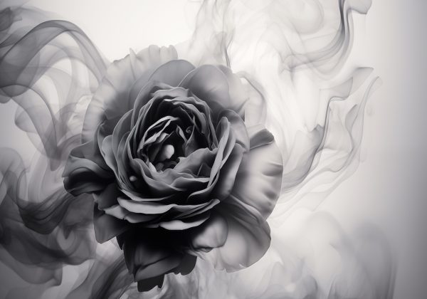 Image en noir et blanc d'une rose Image en noir et blanc d'une rose