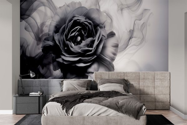 Image en noir et blanc d'une rose Image en noir et blanc d'une rose