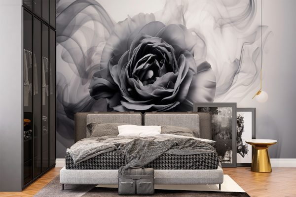 Image en noir et blanc d'une rose Image en noir et blanc d'une rose