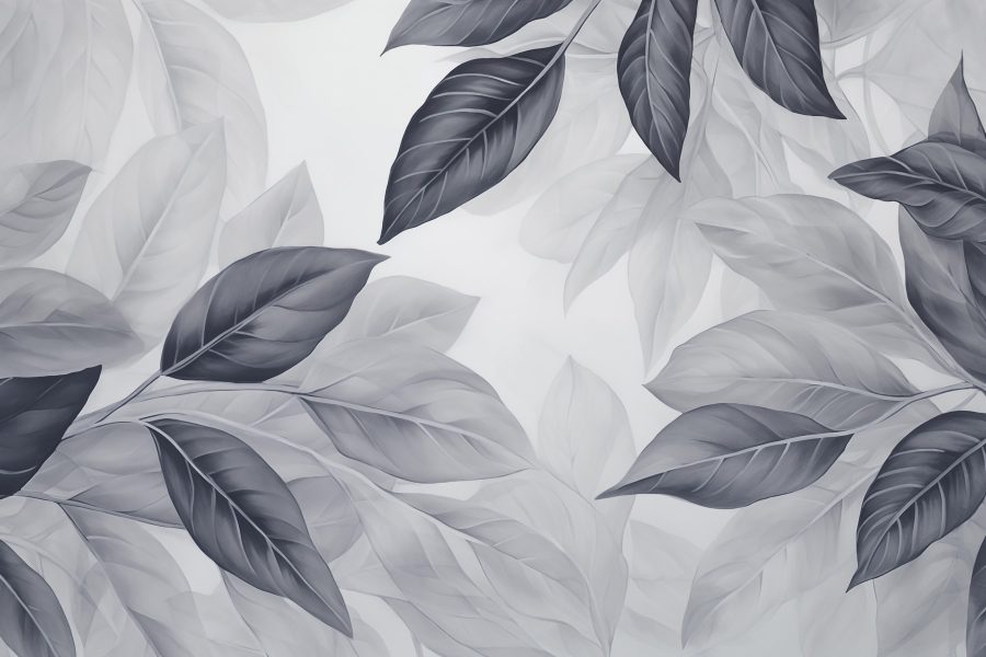 L'élégance des motifs de feuilles monochromes