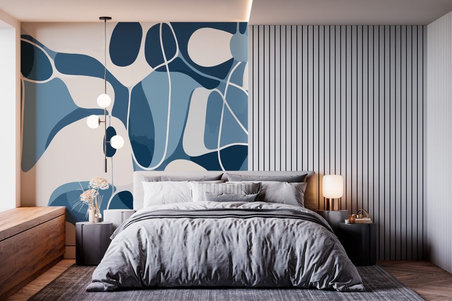 Motif bleu et blanc