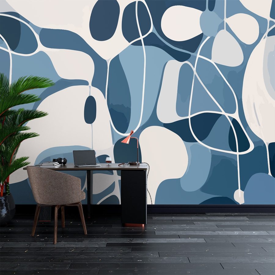 Motif bleu et blanc