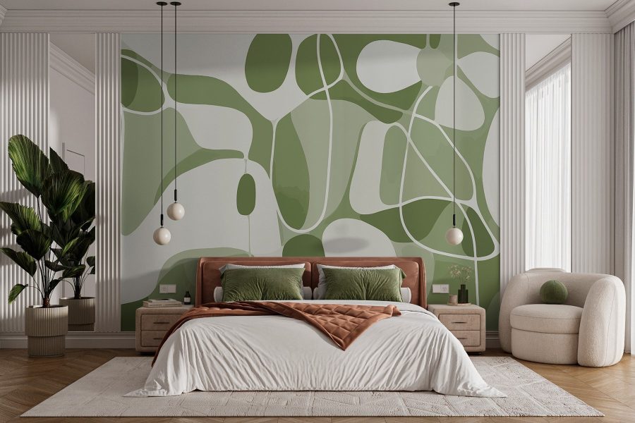 Motif vert et blanc