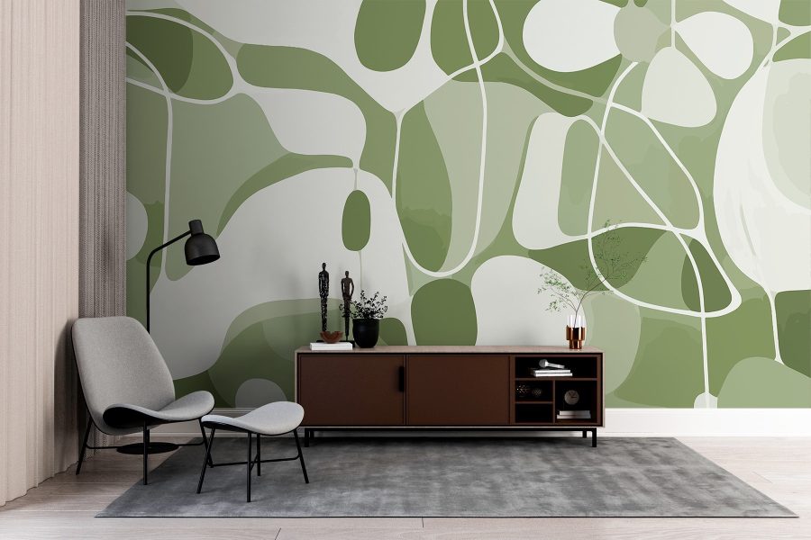 Motif vert et blanc