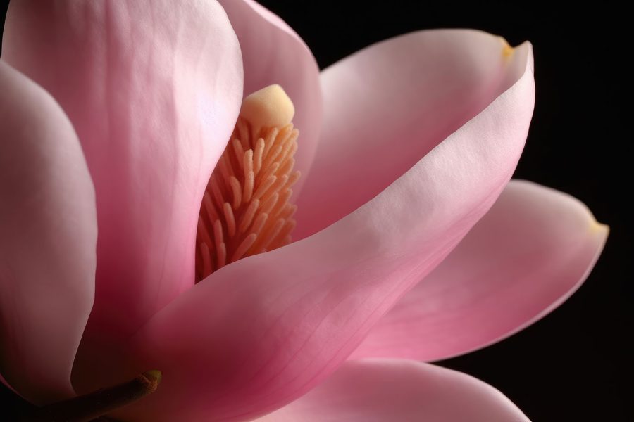 Des pétales roses entourent le cœur délicat. Des pétales roses entourent le cœur délicat.
