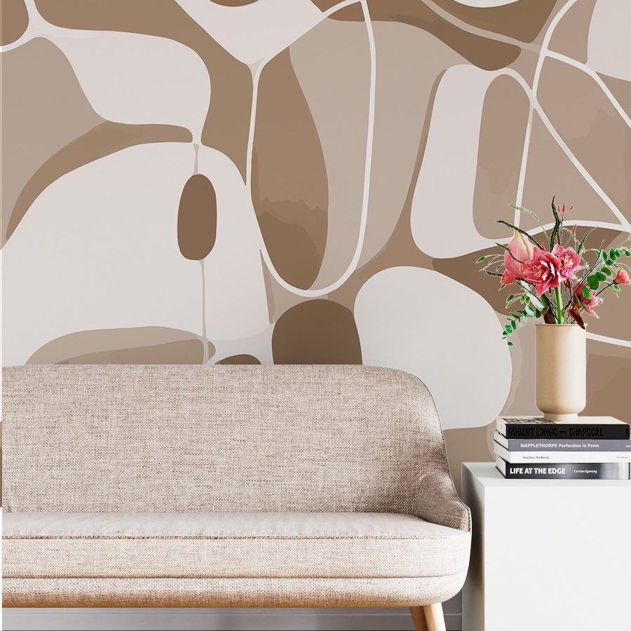 Motif marron et blanc