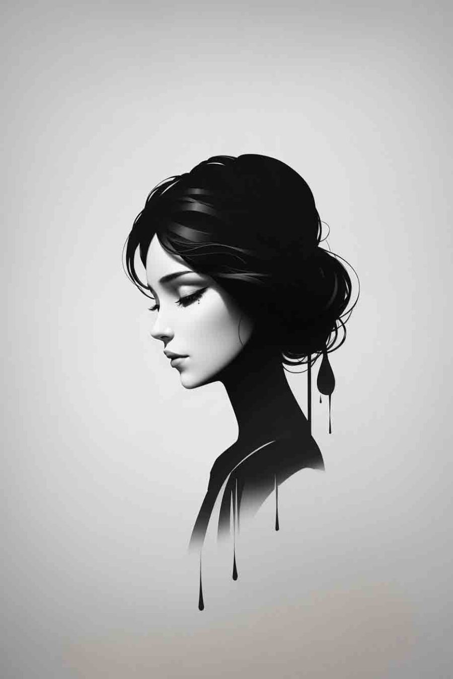 Profil de l'élégance monochrome
