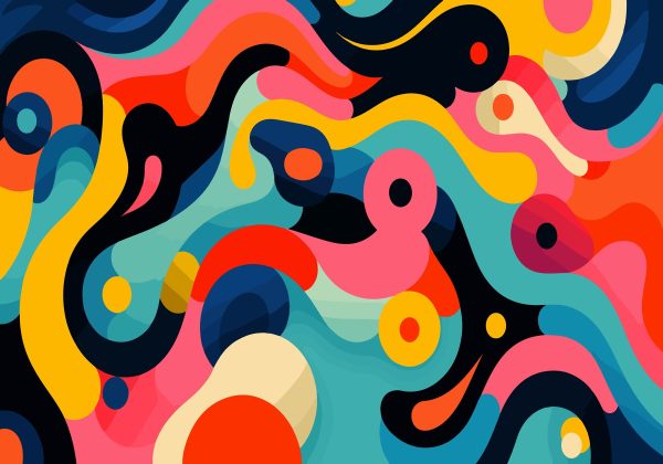 Motif coloré avec des cercles et des points Motif coloré avec des cercles et des points