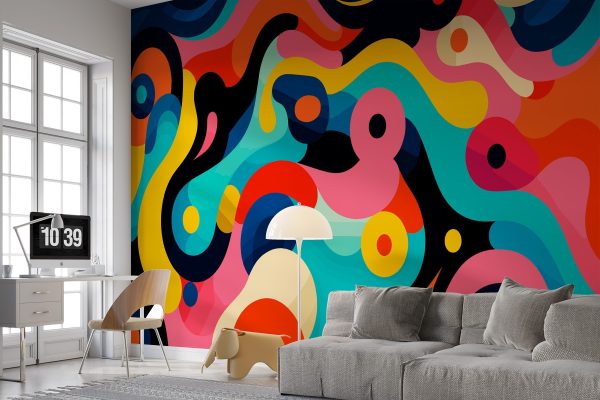 Motif coloré avec des cercles et des points Motif coloré avec des cercles et des points