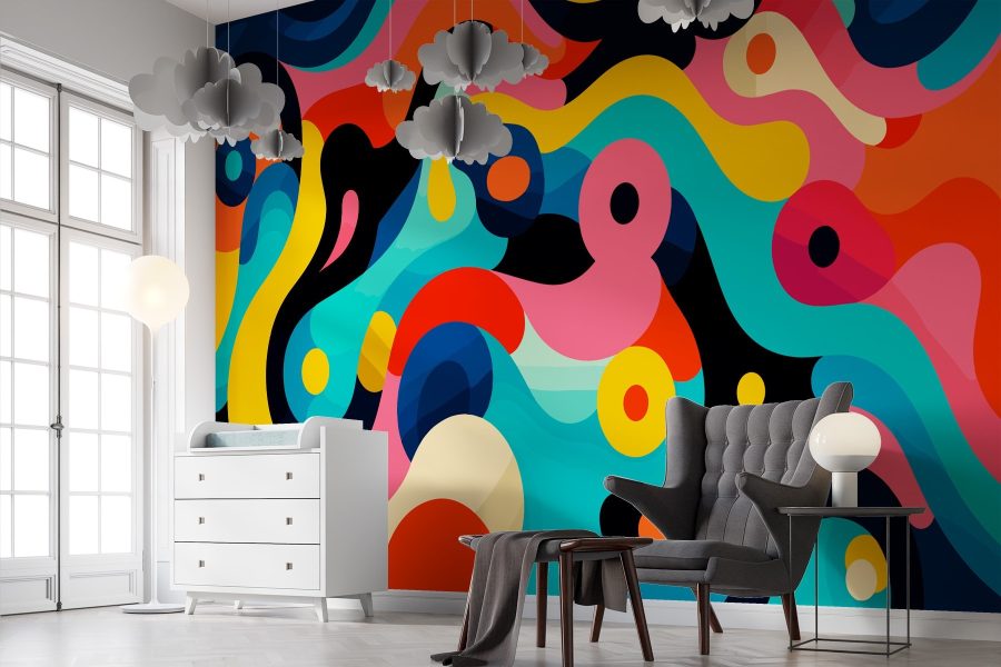 Motif coloré avec des cercles et des points Motif coloré avec des cercles et des points