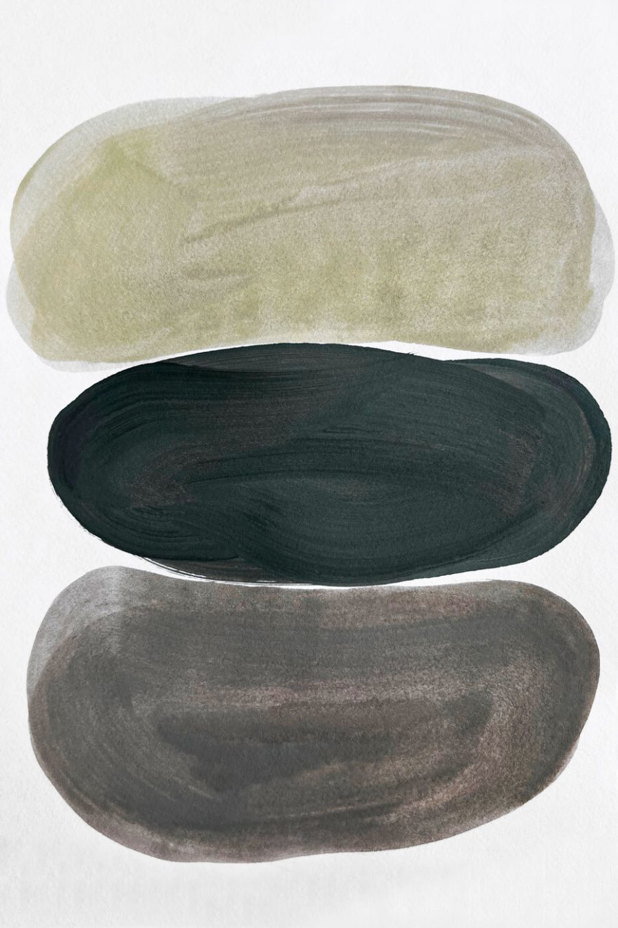 Groupe d'ovales peints en différentes couleurs