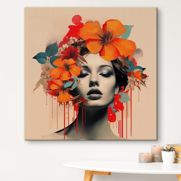 Femme avec des fleurs dans les cheveux Femme avec des fleurs dans les cheveux
