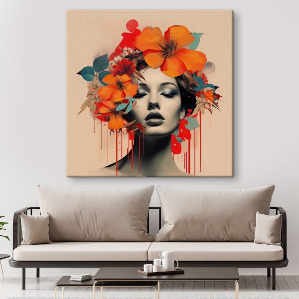 Femme avec des fleurs dans les cheveux Femme avec des fleurs dans les cheveux