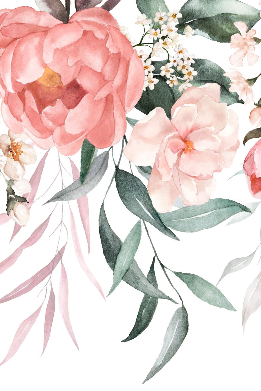 Les pastels doux dansent dans l'aquarelle